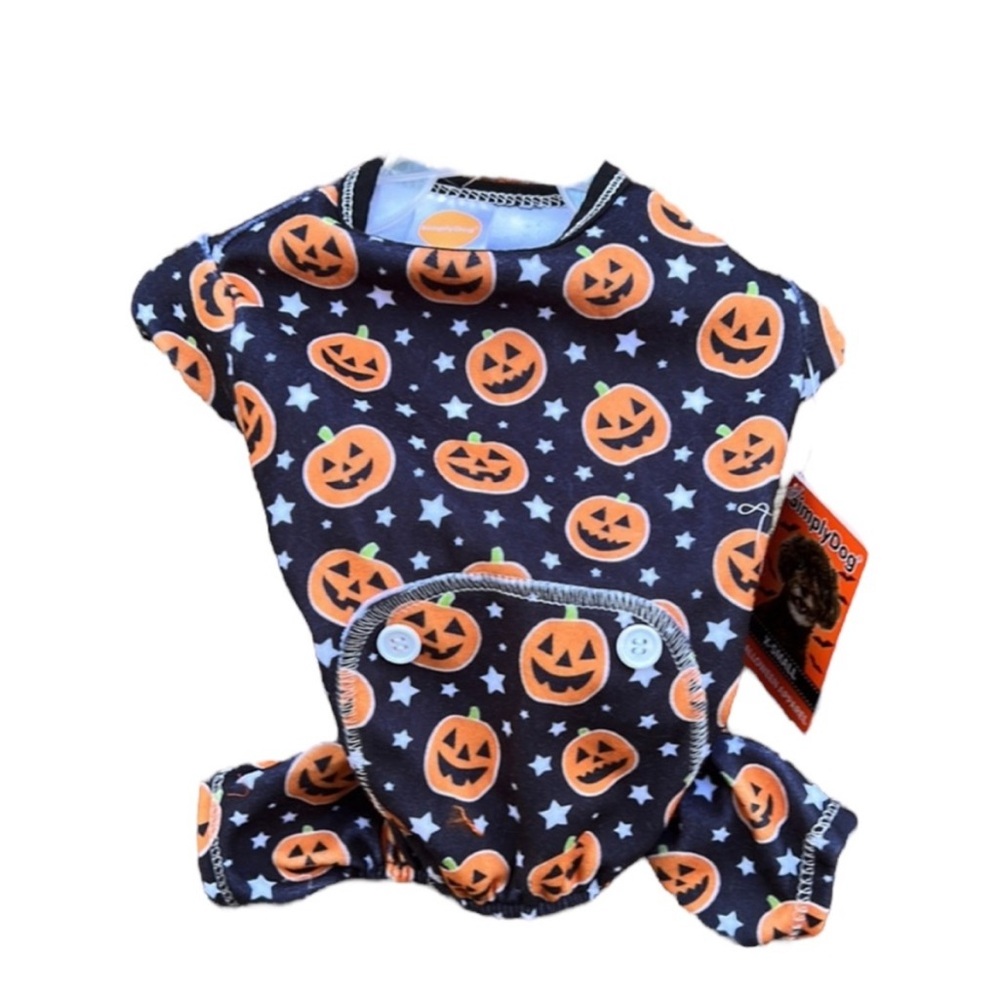 Halloween Jack-o-lantern and Stars Halloween SimplyDog Pet Onesie Pajamas NWT